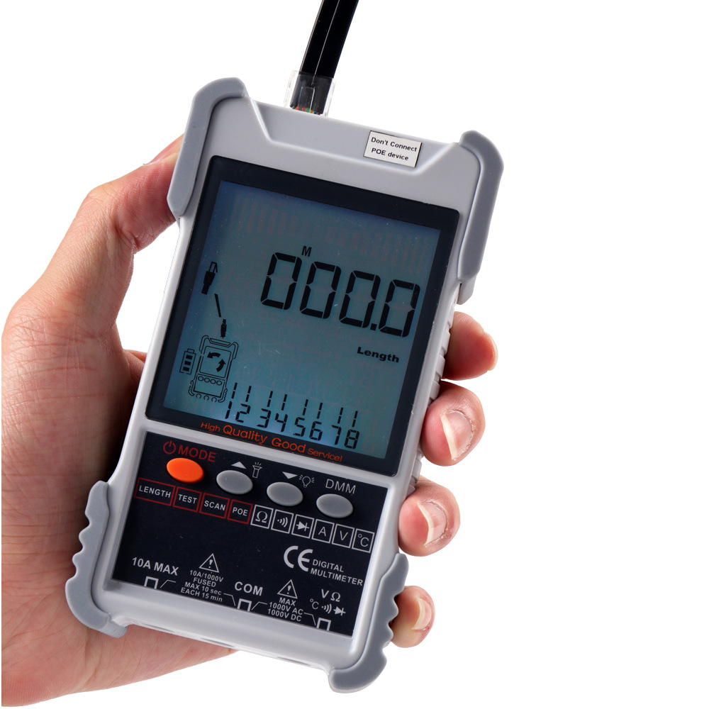 ET616 ET618网络寻线仪万用表二合一500米网线长度测量锂电池充电