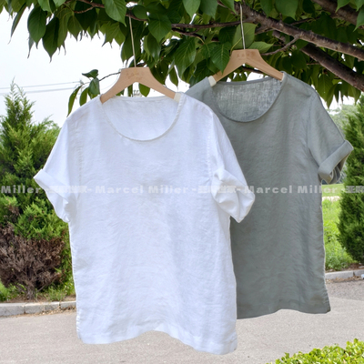 纯粹舒适全麻基础款短袖休闲