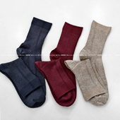 中高筒男袜女袜 S117 弹性罗纹款 定制汉麻袜 舒适养脚汉麻袜 日式