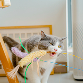 麦穗逗猫棒薰衣草仿真植物木柄逗猫玩具新手铲屎官钢丝猫咪用品