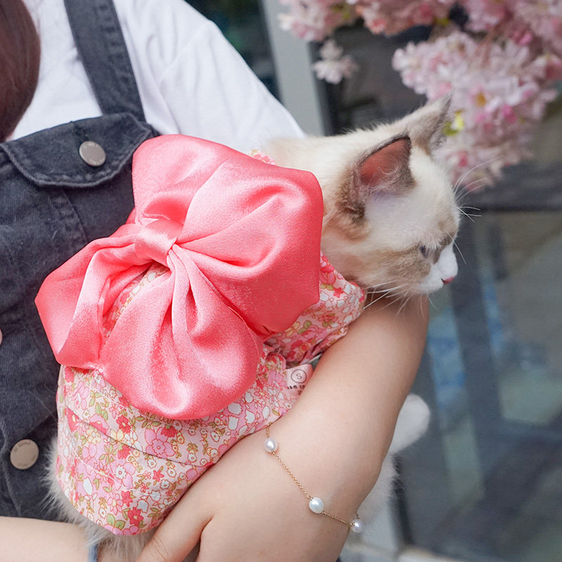 日系和服猫衣服新年服搞笑搞怪汉服潮牌可爱网红猫咪衣服夏季薄款