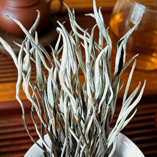 正宗云南白茶关公刀白茶冰岛古树白茶叶品鉴甜水银针栀子月光白茶
