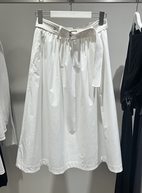 LIL*商场同款女装简约百搭腰带中长款休闲半身裙伞裙125130C6504