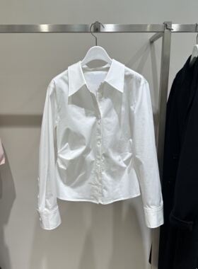 LIL*商场同款春季新款女装蕾丝拼接收腰通勤白衬衫125140C4518