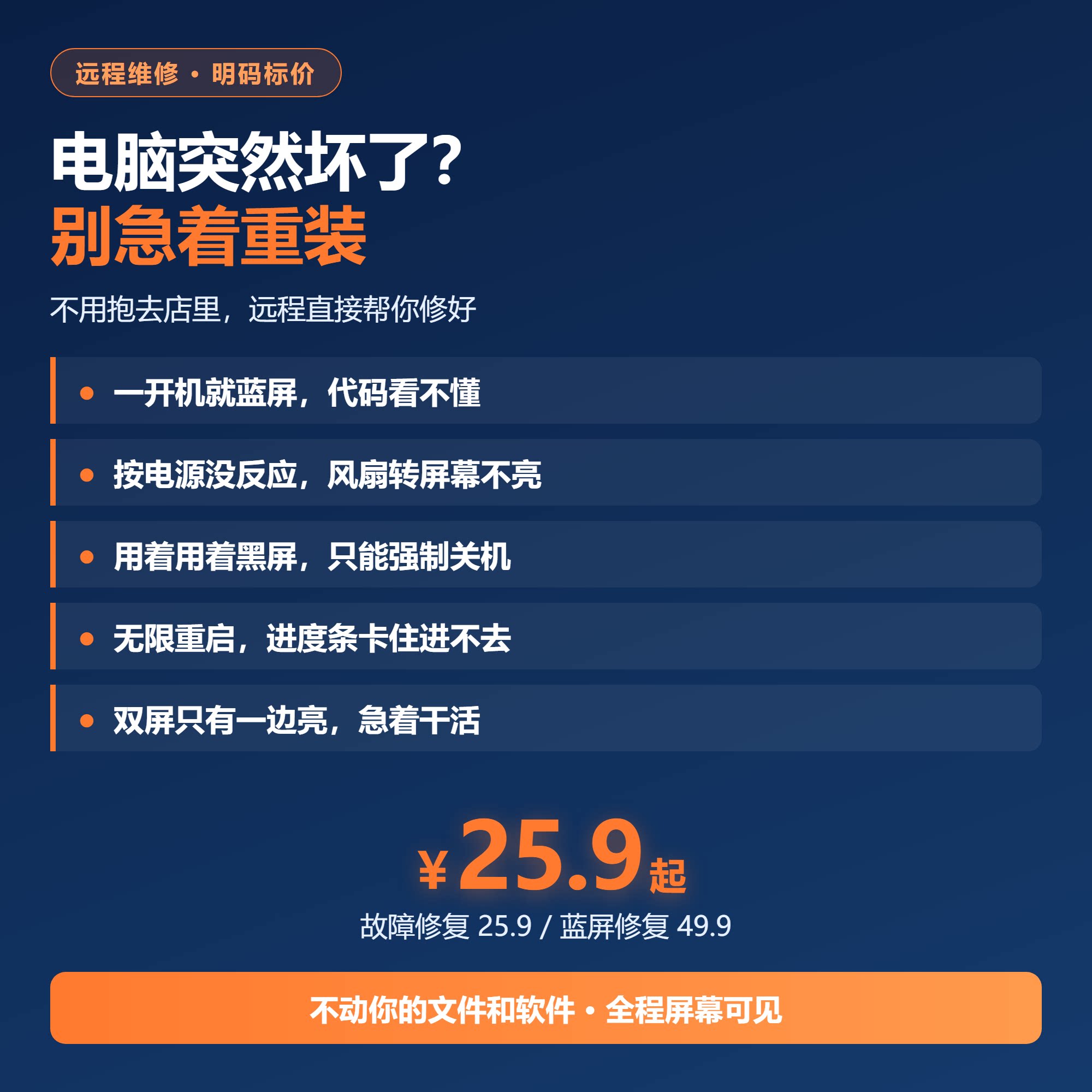 电脑维修各种故障检测修复