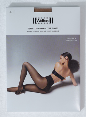 Wolford Tummy 20D Control Top塑形收腹绒感蕾丝连裤丝袜 18517