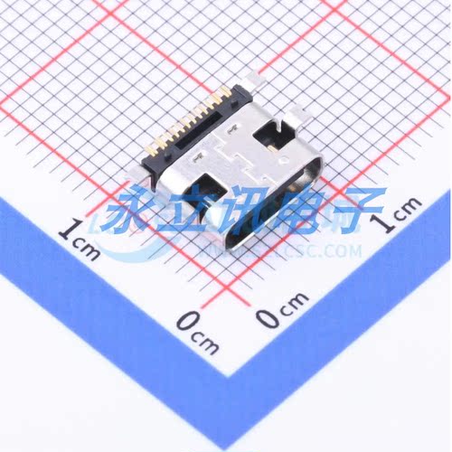 GT-USB-7047A USB 2.0连接器 Type-C 母 卧贴 16Pin 板上全贴 5A