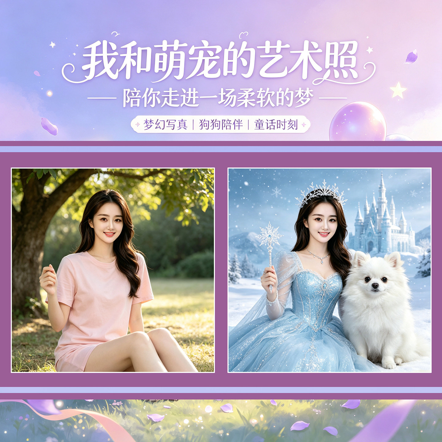AI 人像写真定制 照片合成换背景换装 添加宠物合照 P 图精修