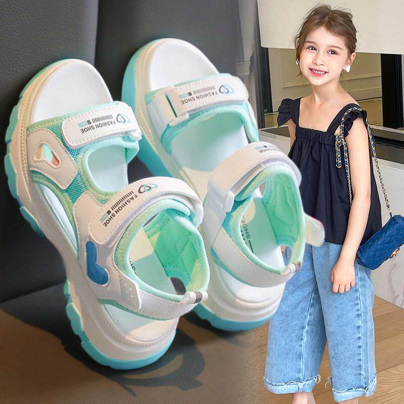 女童凉鞋夏款运动2025新款女孩夏季透气夏天女款儿童软底超火外穿