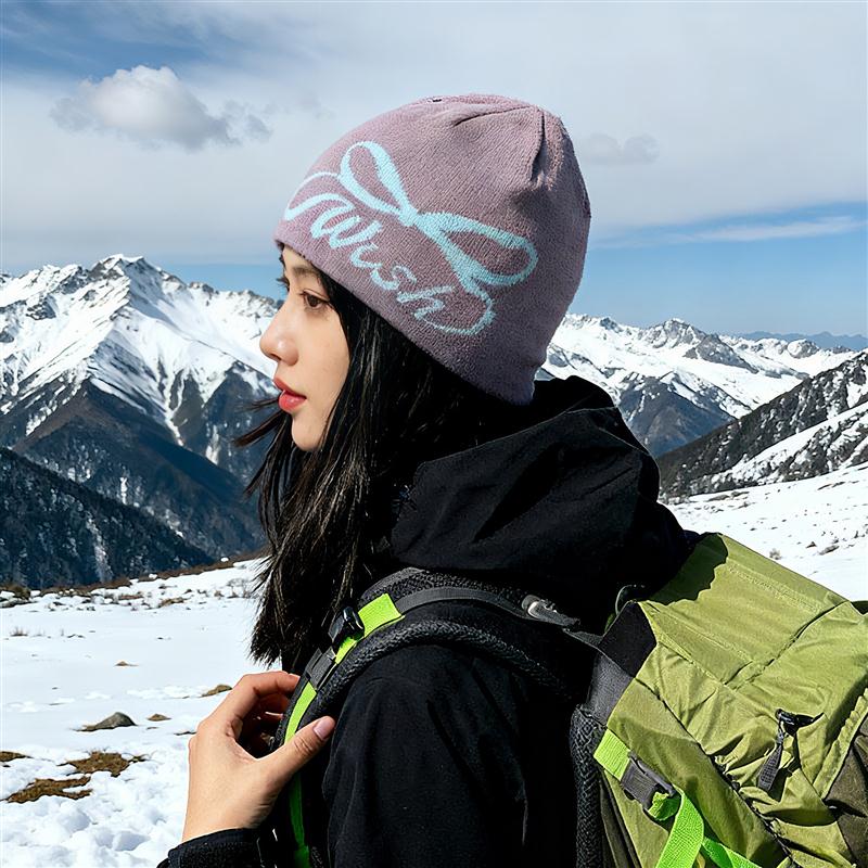 针织帽秋冬帽子滑雪冷帽女款2026新款毛线帽保暖护耳包头帽堆堆帽