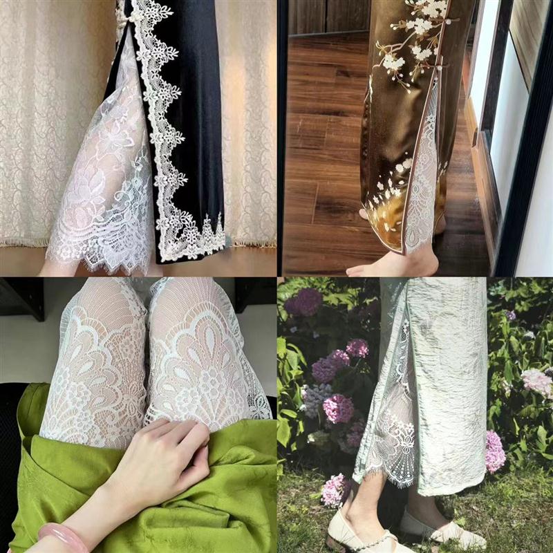 旗袍蕾丝花边衬裙汉服半身内搭裤裙中长版内搭夏季薄款专用内衬女