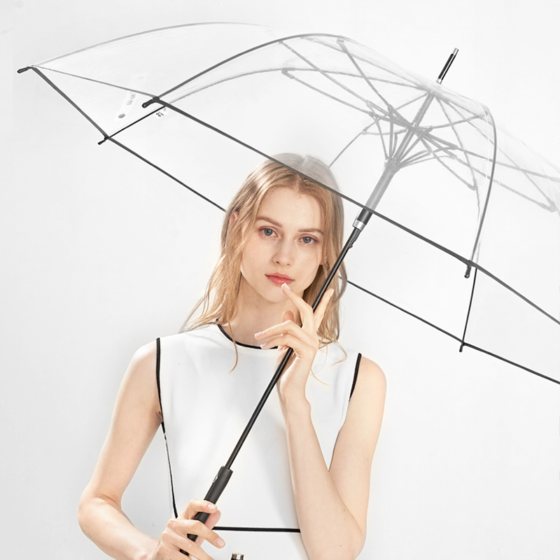 透明雨伞女加厚长柄大号白色日系ins复古风网红男双人晴雨两用伞