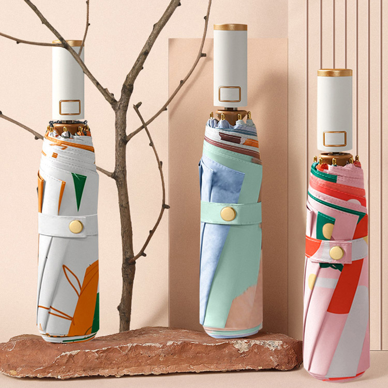 全自动雨伞女士晴雨两用遮阳伞防晒抗UV折叠金胶遮阳伞upf50+