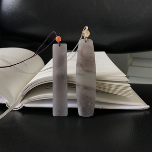 莉萨珠宝 天然和田玉书签 玉石白玉 复古中国风文艺创意配证书