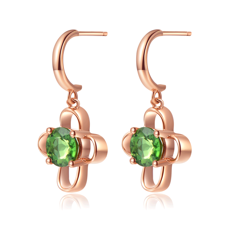 莉萨珠宝天然碧玺耳环钻石