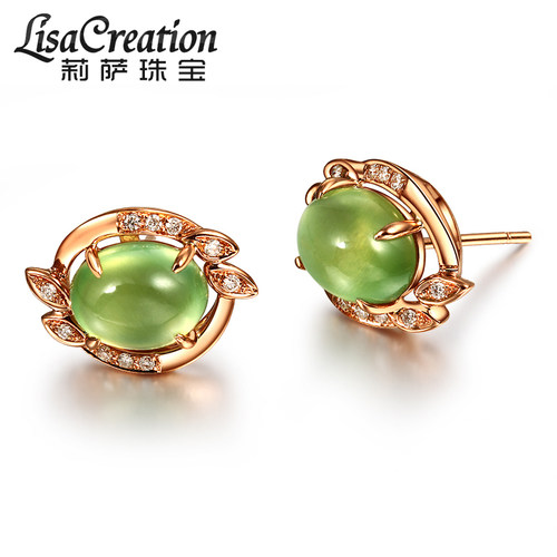 莉萨珠宝克拉彩色k金钻石耳饰