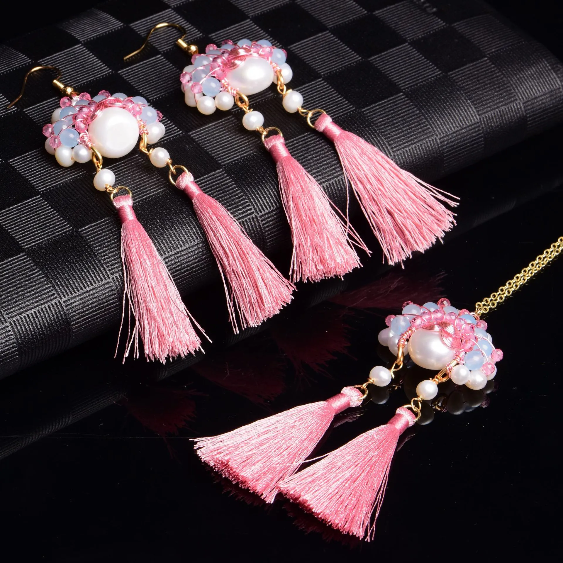 贝珠古风刀马旦发夹复古流苏头饰民族风发卡粉汉服耳坠,饰品/流行首饰/时尚饰品新,耳环,淘宝优惠券,粉丝福利购,淘宝优惠卷