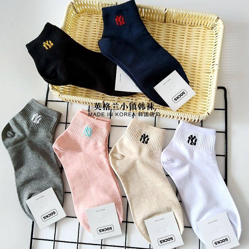 三双包邮进口韩国东大门情侣字母潮短筒袜男女简约NY棉短袜运动,女士内衣/男士内衣/家居服,短袜,淘宝优惠券,粉丝福利购,淘宝优惠卷