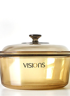 美国康宁晶彩透明锅VSD-5/5L玻璃锅炖锅汤锅火锅琥珀锅正品