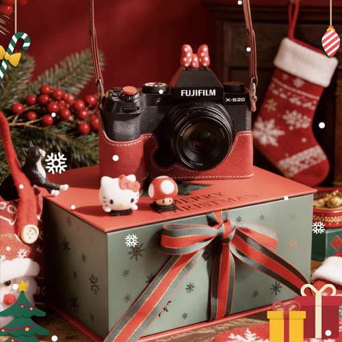 北摄红色圣诞礼盒富士真皮保护套