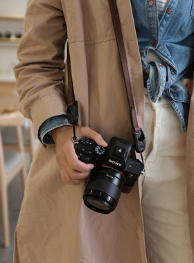 适用于快拆扣相机背带肩带索尼富士XS20 XT50 XT30X100VI牛皮挂绳