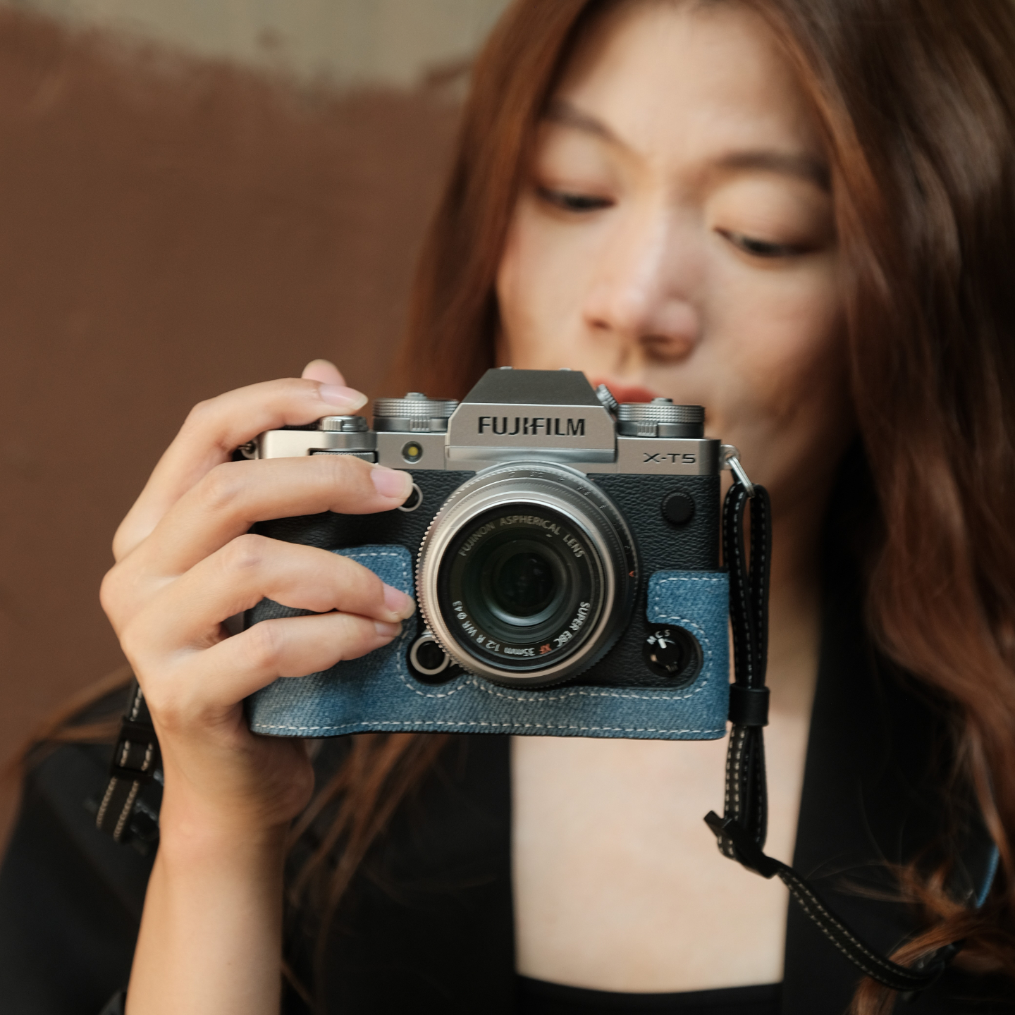 北摄丹宁保护套适用于富士xt5