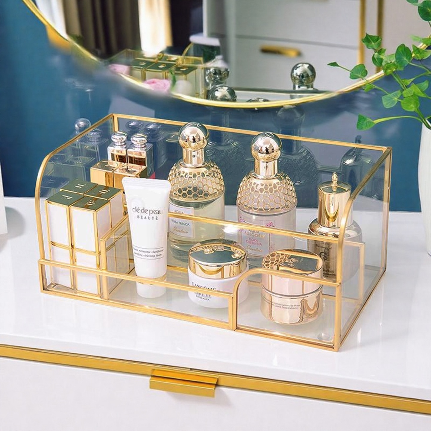 轻奢桌面化妆品收纳盒