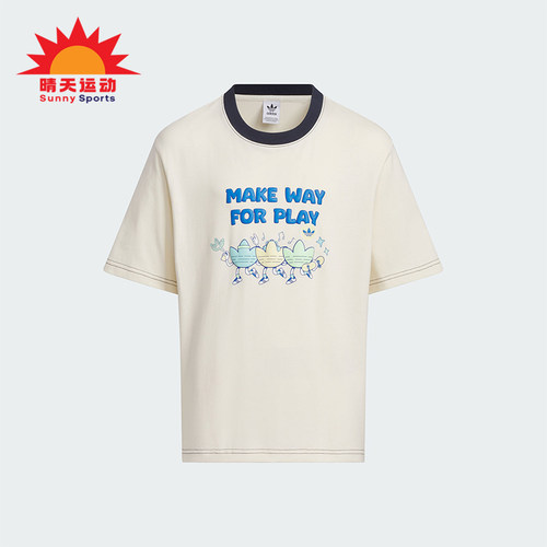 阿迪达斯三叶草大童短袖T恤