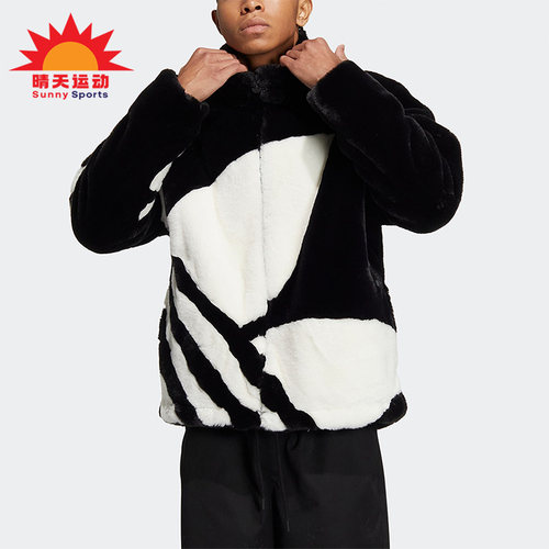 阿迪达斯三叶草毛绒绒男运动夹克