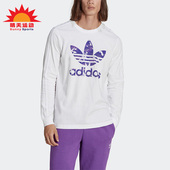 T恤HR3526 三叶草圆领男子透气运动长袖 Adidas 阿迪达斯正品
