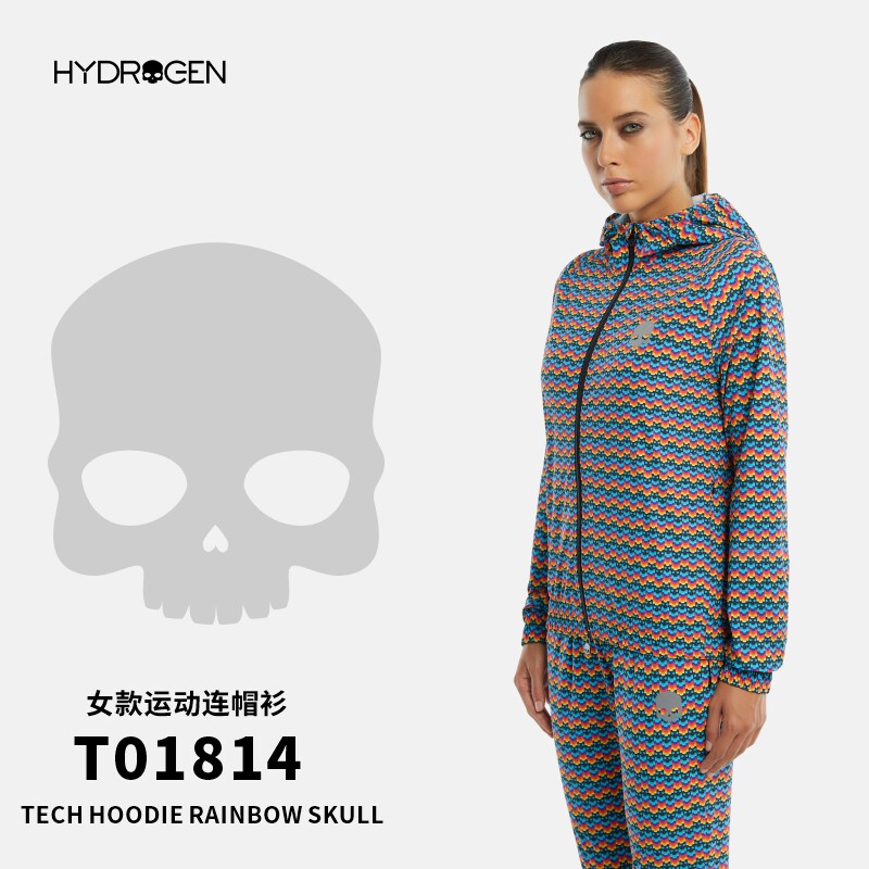 【现货】HYDROGEN氢原子女款网球服运动上衣彩虹长袖外套小骷髅