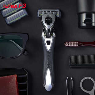 日本Feather羽毛牌F3男士手动剃须刀刮胡刀3D三层手动剃须刀替换