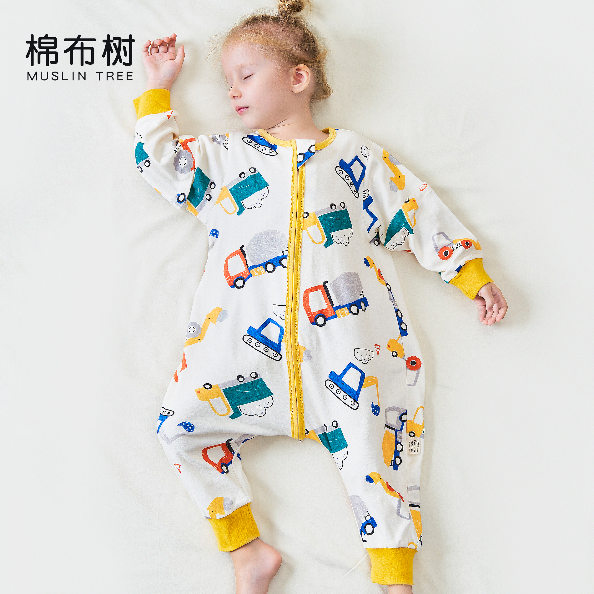 棉布树春秋薄款单层婴儿睡袋纯棉