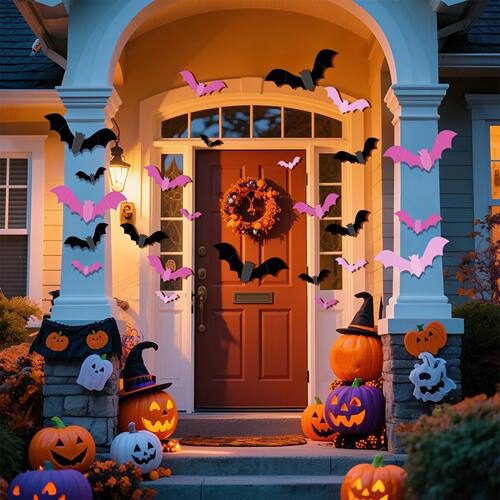 ?Halloween Bat Stickers Bulk Pack 3D Wall Decals Spooky Part