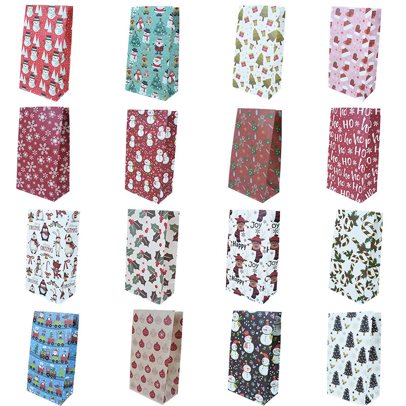 5/10pcs christmas candy bag kraft paper gift bag for food