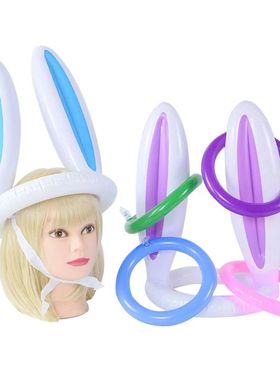 Easter Party Game Inflatable Rabbit Ear Hat Ring Toss  Easte