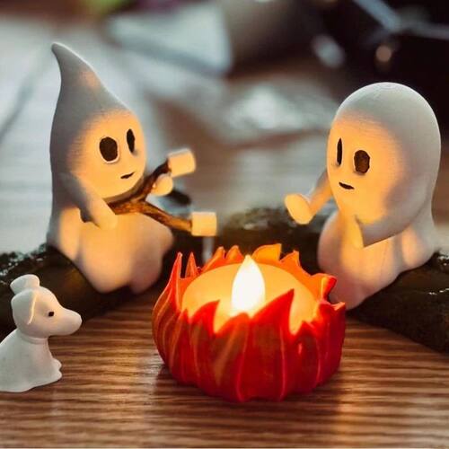 Ghost Campfire Flickering Halloween Night Light 3d Led Small