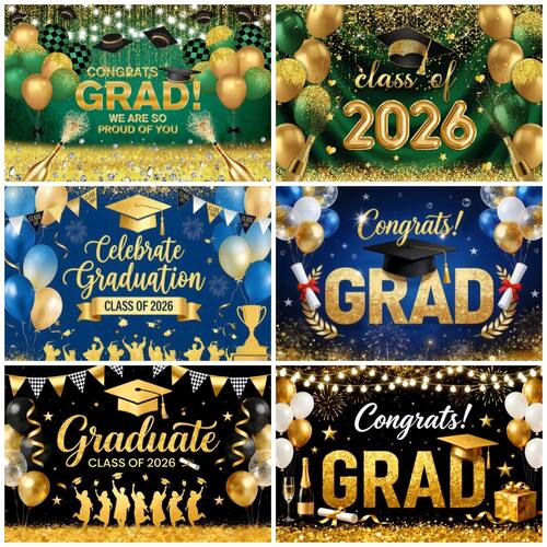 Graduation Class Of 2026 Photography Backdrops Congrats Grad