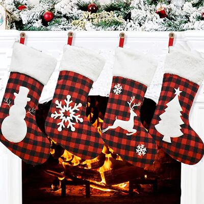 Christmas Stocking Fireplace Decor Christmas Gift Fun Tree S