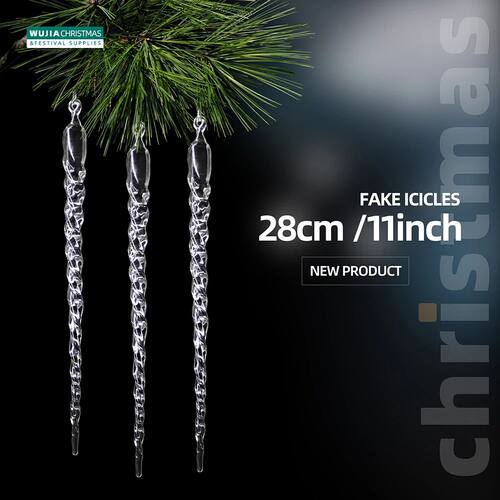 6/10pcs 28cm Christmas Simulation Ice Xmas Tree Hanging Orna