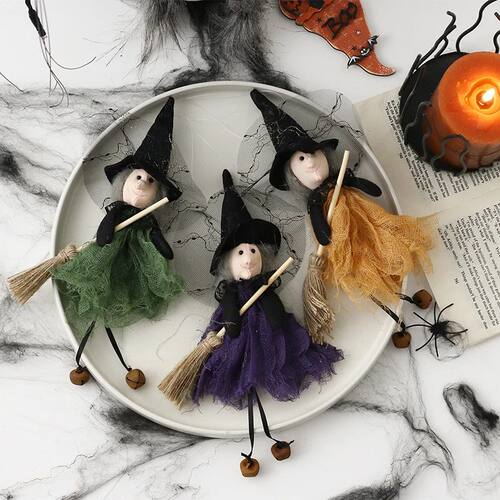 Scary witch Doll Indoor Decor Halloween Props Home Decoratio
