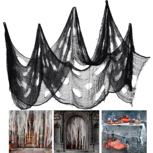 Halloween Horror Bloodstained Indoor Spooky Black Spider Web