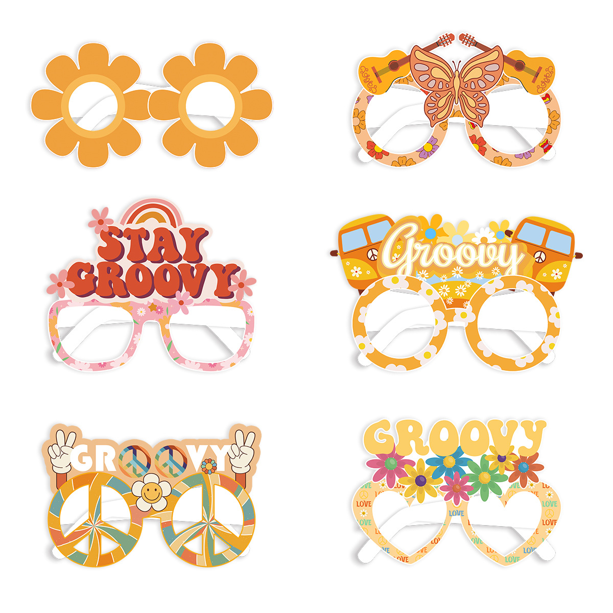 Hippie Glass Photo Booth Props Groovy Photo Booth Props