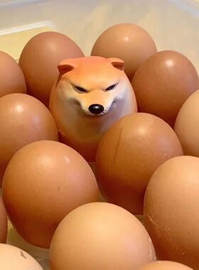 Creative Shiba Inu Realistic Egg Shape PVC Desk Decor Dog &