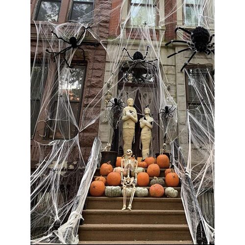 Halloween White Spider Web Artificial Stretchy Decoration Fo