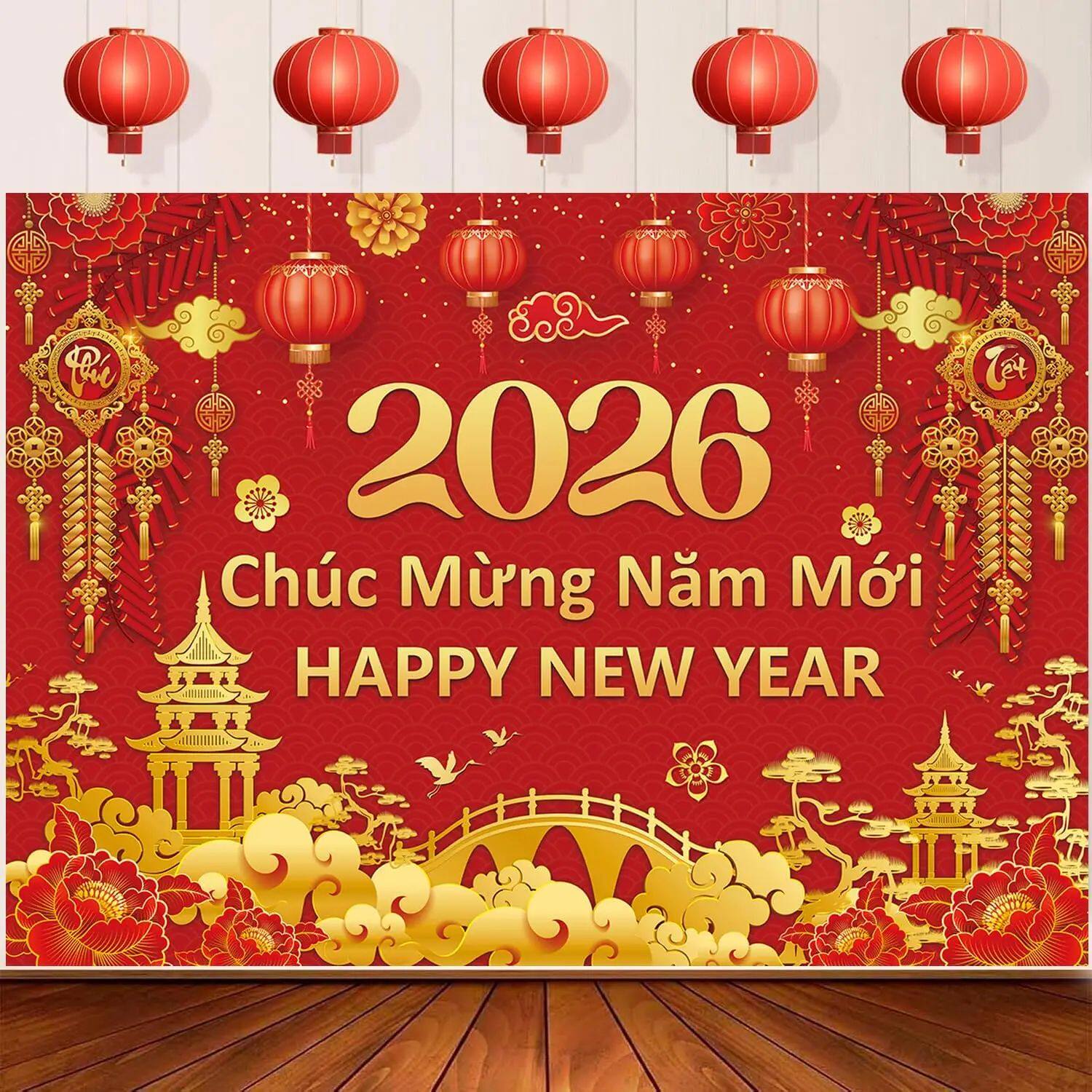 Vietnamese New Year Backdrop 2026 Lunar New Year Photography