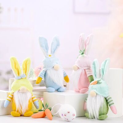 Easter Bunny Gnome Decorations,Rabbit Plush Dolls For Kids,E