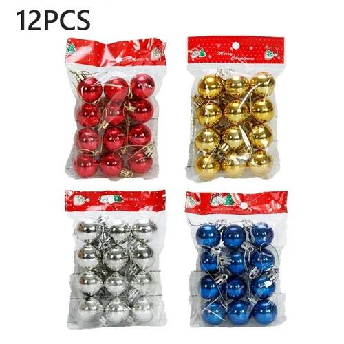 12pcs 3cm Christmas Ball Christmas Tree Ornament Hanging Pen