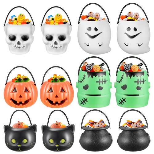 12PCS Halloween Candy Buckets Trick Or Treat Candy Holder