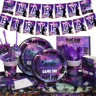 Game Fortress Theme Birthday Party Decorations Kids Disposab